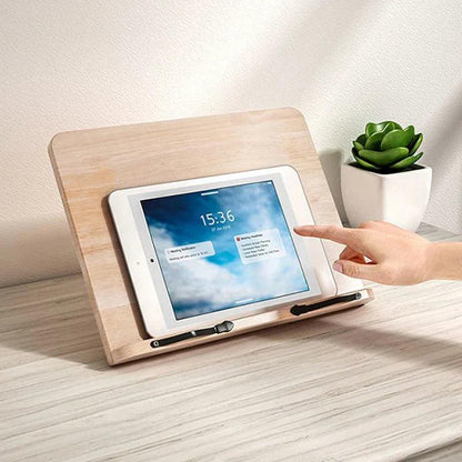 READSTYLE – Supporto per libri in legno regolabile, pieghevole e salvaspazio