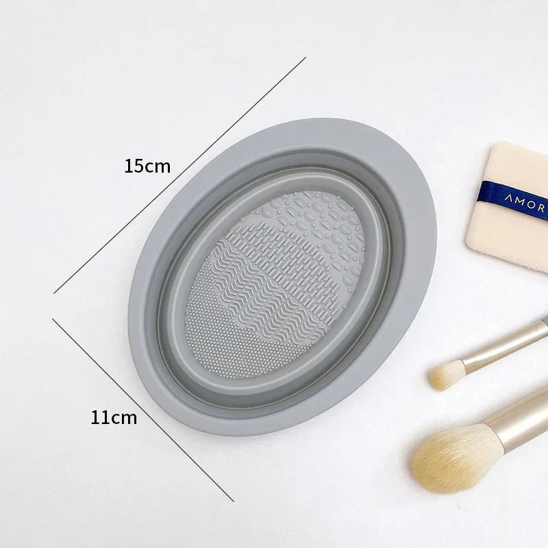 SILICLEAN – Pulitore pieghevole in silicone per pennelli da trucco con ciotola di pulizia