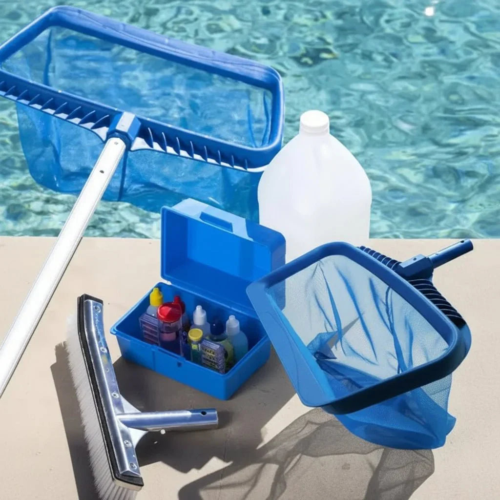 LEAFRAKE – Skimmer professionale per foglie da piscina con rete profonda