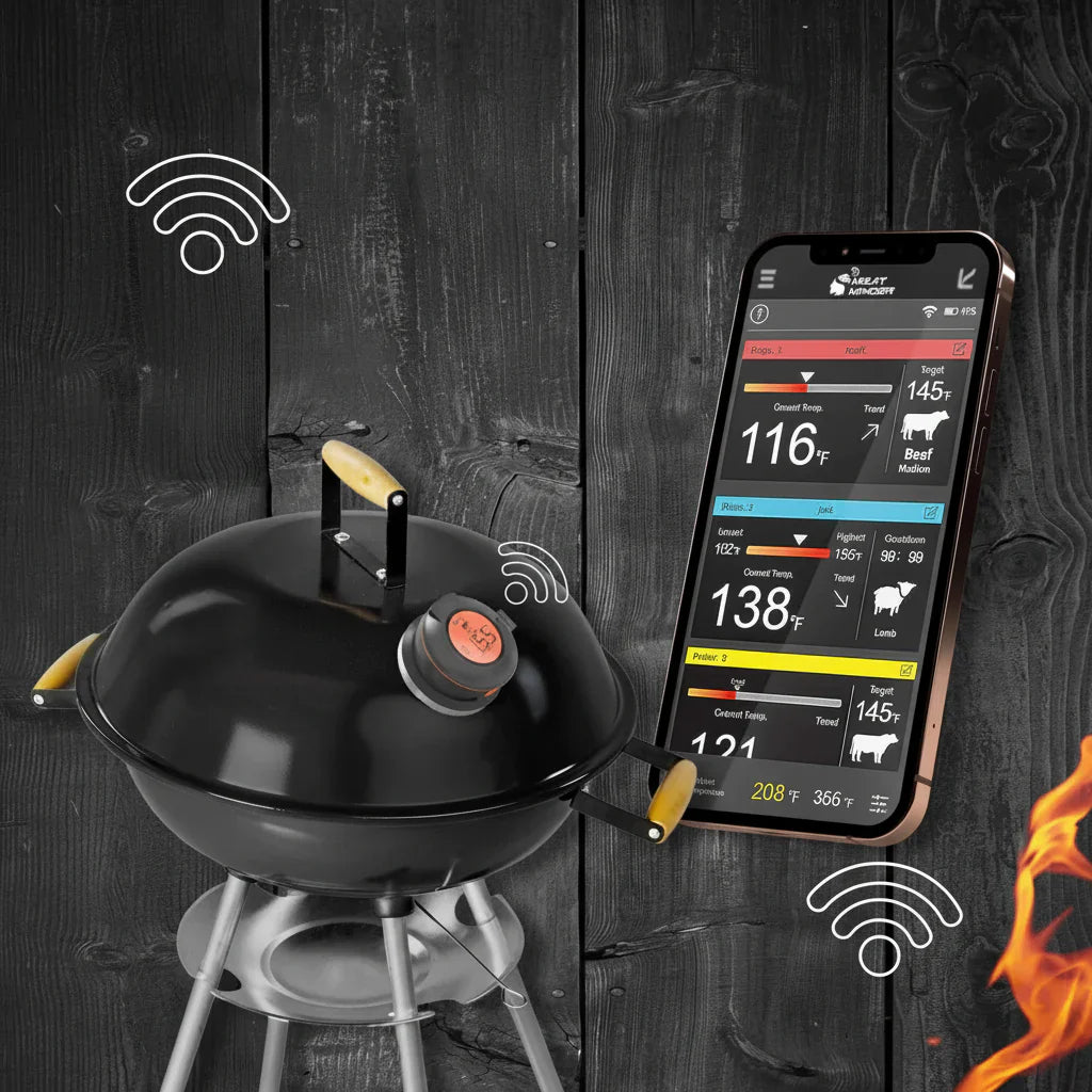 EcoTemp Pro - Termometro per carne senza fili per barbecue e griglia