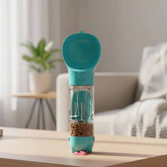 Borraccia WalkiePet – Portatile 2-in-1 per bere e dare da mangiare al cane, con porta sacchetti igienici