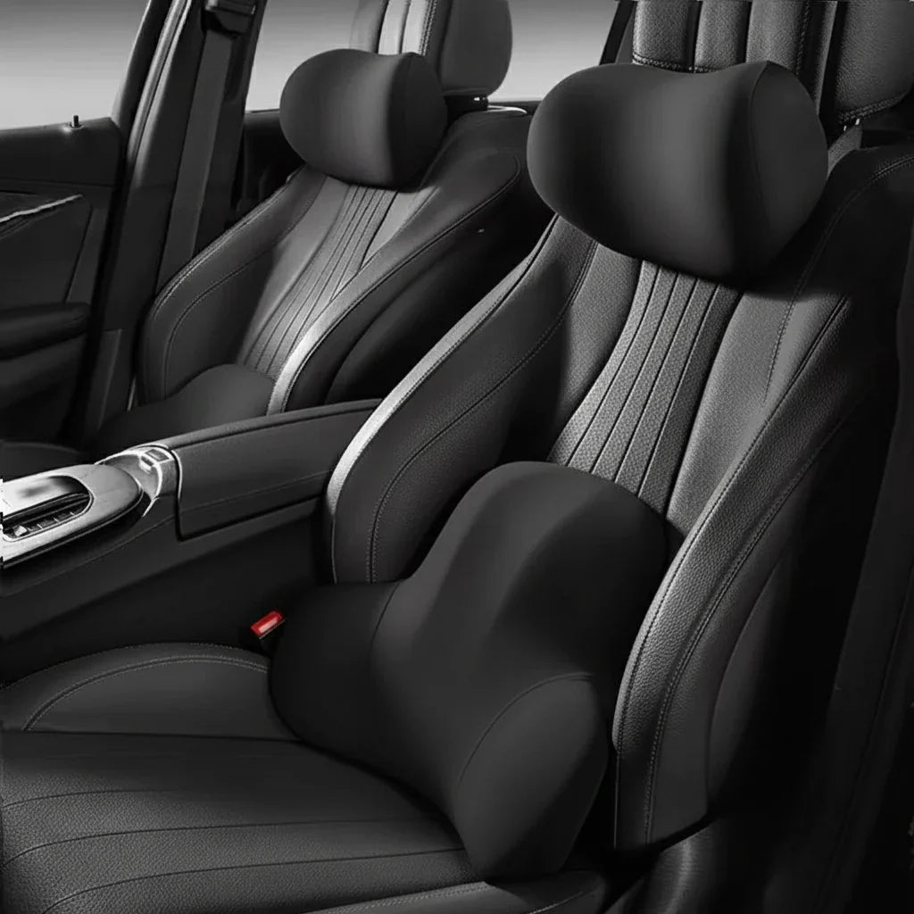 AUTOERGON – Supporto cervicale e lombare per auto in memory foam per un comfort di seduta ergonomico