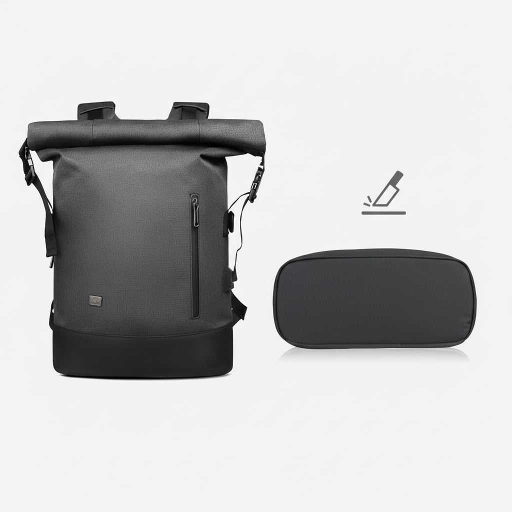 URBANTRAIL Rolltop - Zaino multifunzionale da esterno con porta USB