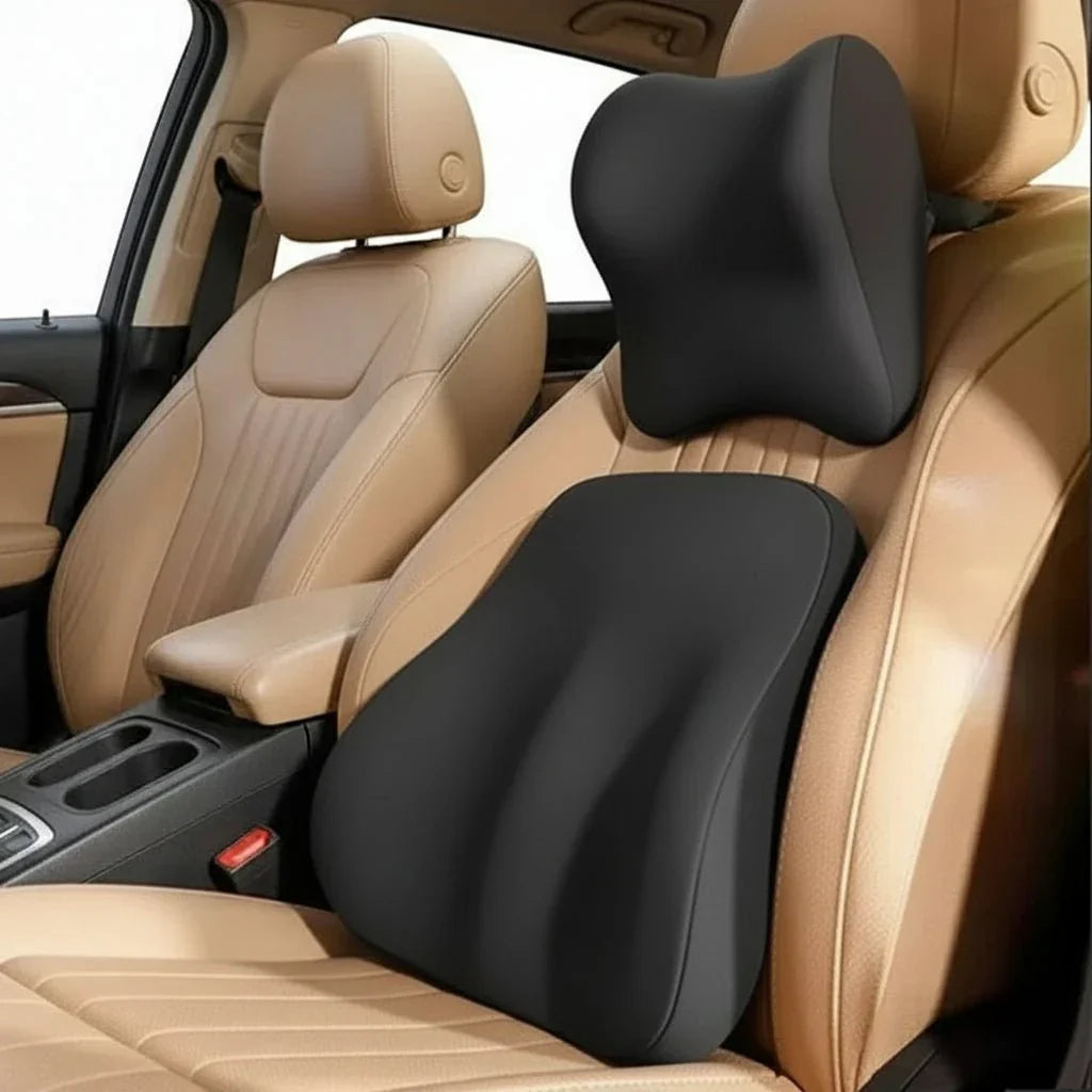 MEMORIDE – Cuscino cervicale e lombare in memory foam per auto, per il massimo comfort
