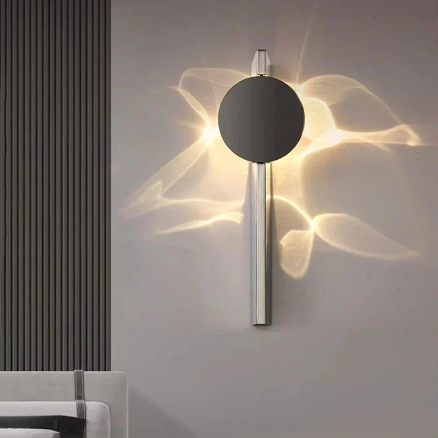 CORRULUX – Lampada da parete LED moderna in acciaio inossidabile, a coste, ruotabile, per la camera da letto