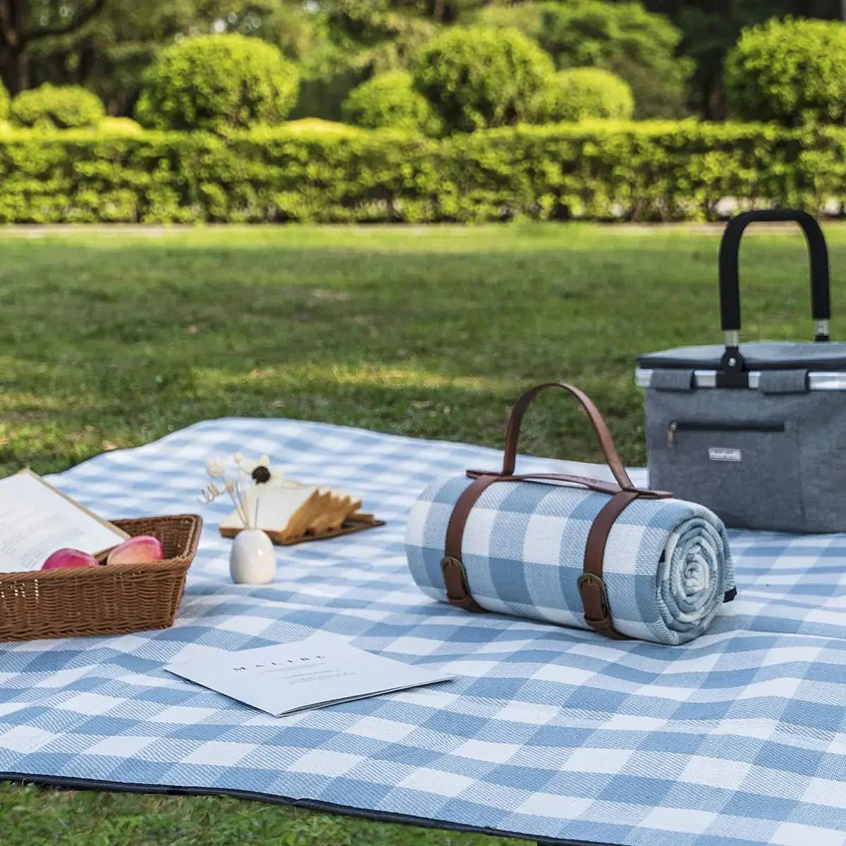 PICSTYLE – Coperta impermeabile da picnic a quadretti con tracolla pratica