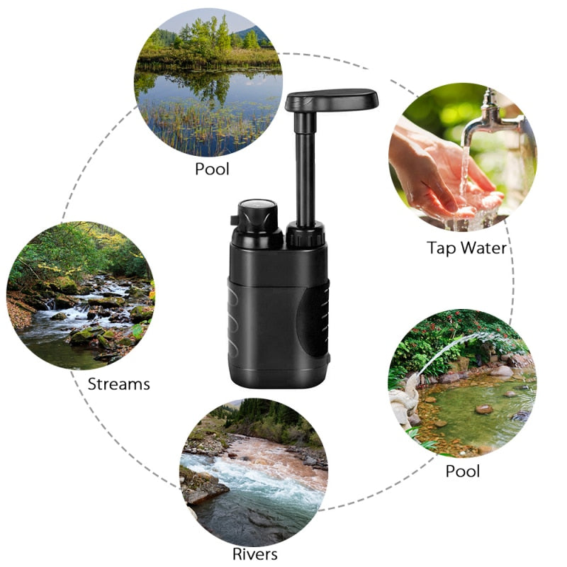 Filtro d'acqua portatile per campeggio | Purificatore per esterni e sopravvivenza