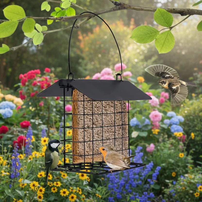 BIRDNESTER – Alimentatore per uccelli appeso con tetto resistente alle intemperie