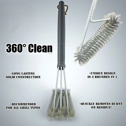 GRATECLEAN – Spazzola per la pulizia della griglia con setole in acciaio inossidabile