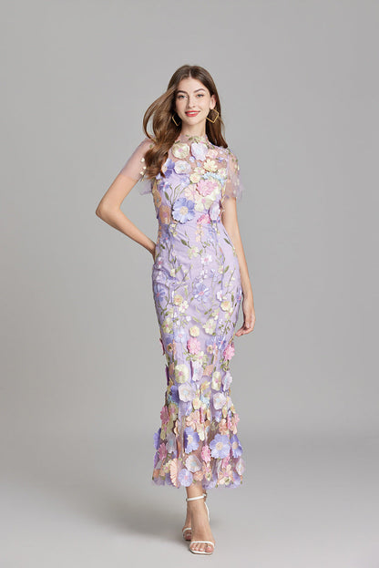 Primrose abito da sera in tulle floreale