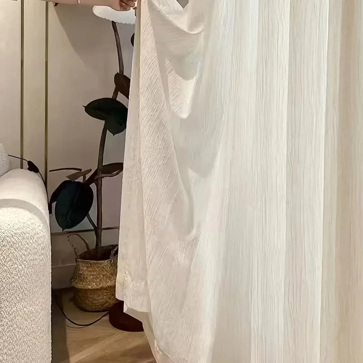 HAVENLUME - Tende leggere con effetto crinkle e occhielli, filtrano delicatamente la luce e sono eleganti per soggiorno e camere da letto