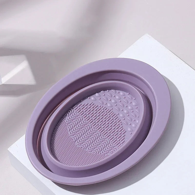 SILICLEAN – Pulitore pieghevole in silicone per pennelli da trucco con ciotola di pulizia