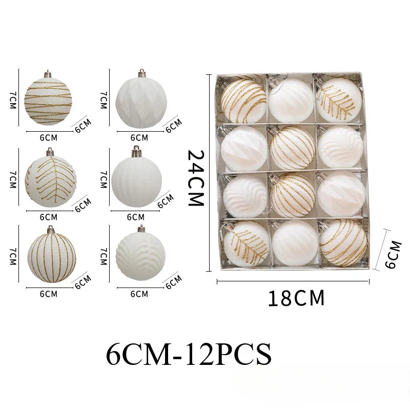 Palline di Natale Brillanti 12 pezzi – Design unico e tocco di lusso