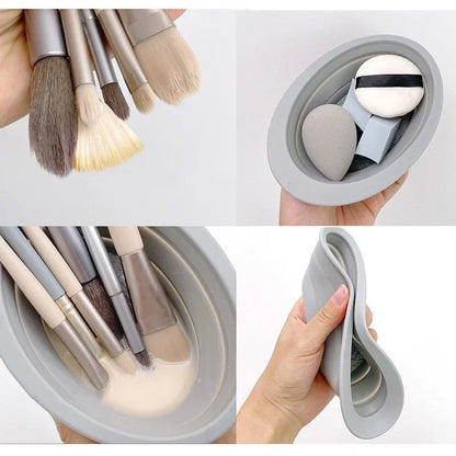 SILICLEAN – Pulitore pieghevole in silicone per pennelli da trucco con ciotola di pulizia