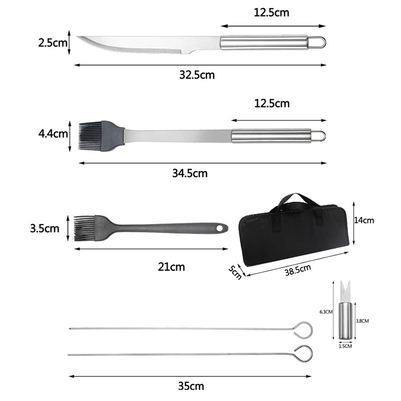 GrillMaster Pro – Set di utensili per barbecue in acciaio inossidabile per uso all'aperto