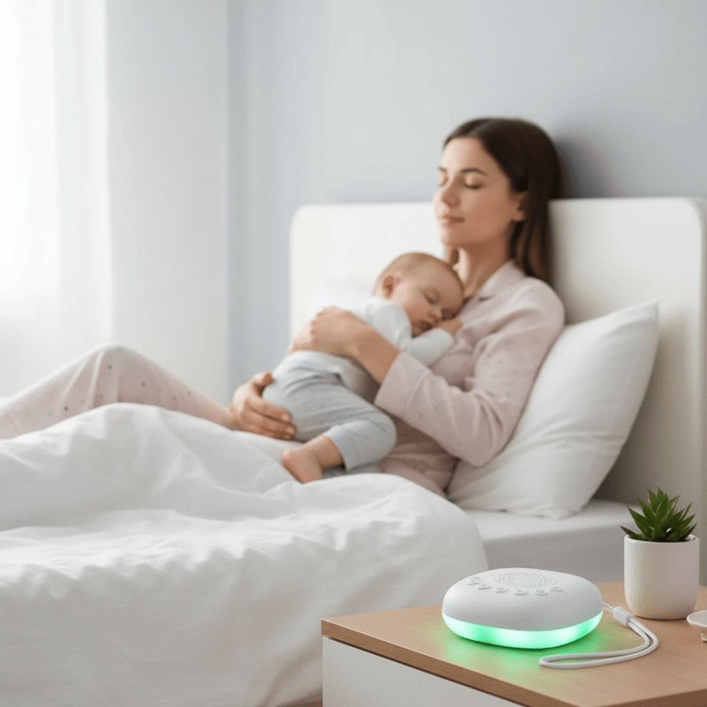 SOMNISHINE – scatola di rumore bianco portatile, con 20 suoni rilassanti e lampada notturna a LED
