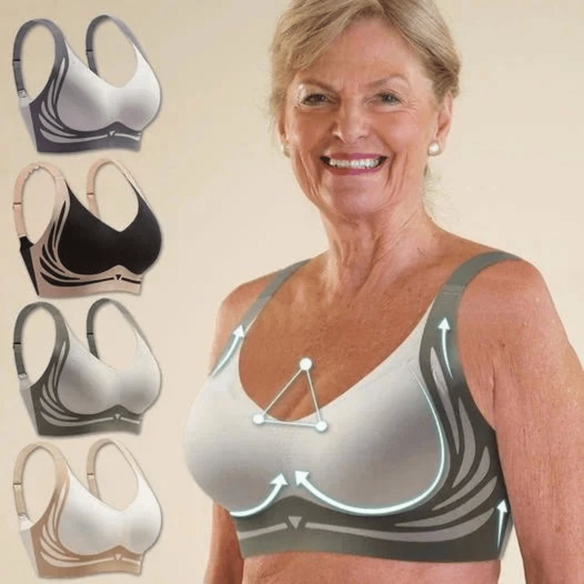 CURVANA – Reggiseno senza ferretto per comfort e sostegno durante tutto il giorno