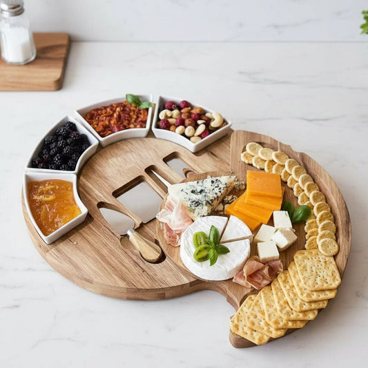 TABLEVA – Set premium di taglieri per antipasti in legno di acacia, per servire e intrattenere gli ospiti.