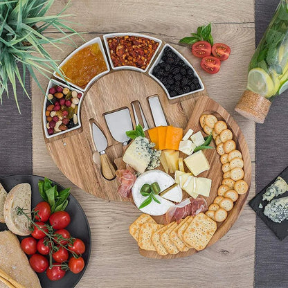 TABLEVA – Set premium di taglieri per antipasti in legno di acacia, per servire e intrattenere gli ospiti.