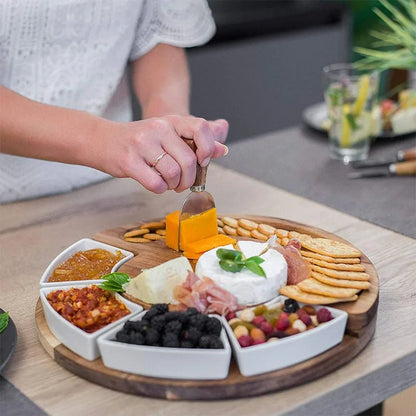 TABLEVA – Set premium di taglieri per antipasti in legno di acacia, per servire e intrattenere gli ospiti.