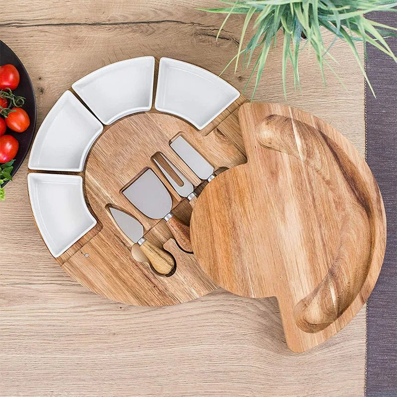 TABLEVA – Set premium di taglieri per antipasti in legno di acacia, per servire e intrattenere gli ospiti.