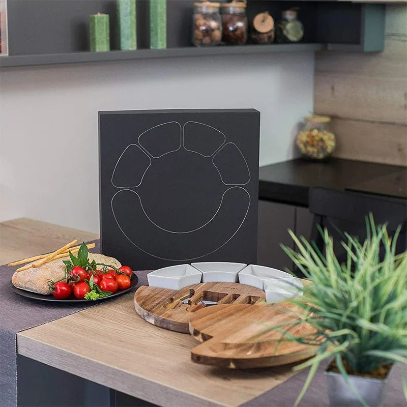 TABLEVA – Set premium di taglieri per antipasti in legno di acacia, per servire e intrattenere gli ospiti.