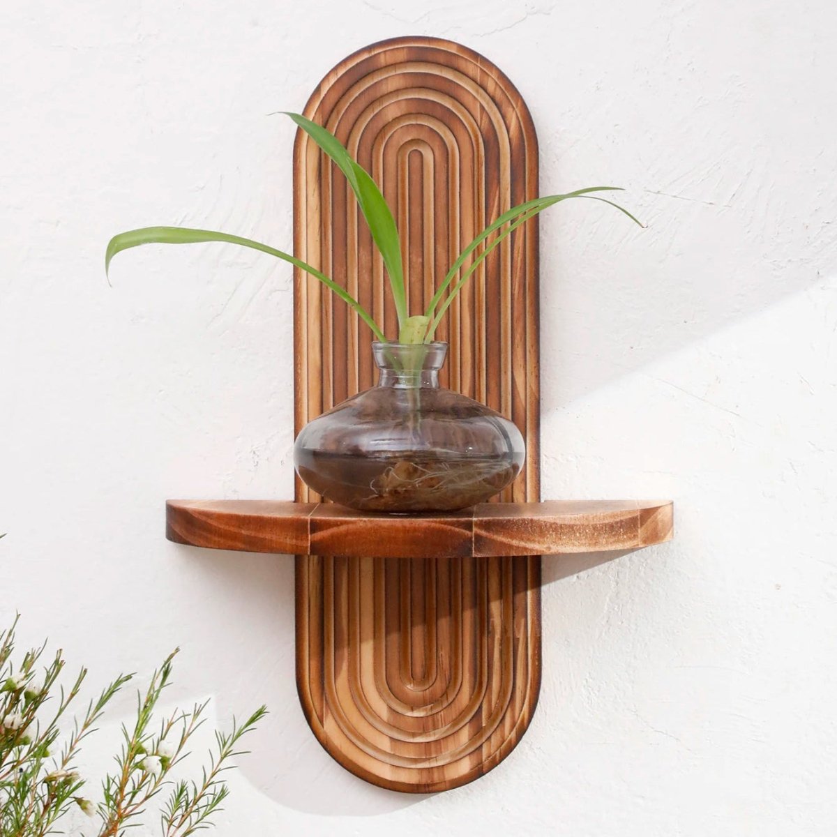 DECOWOOD – Mensole in legno sospese geometriche in stile boho per parete
