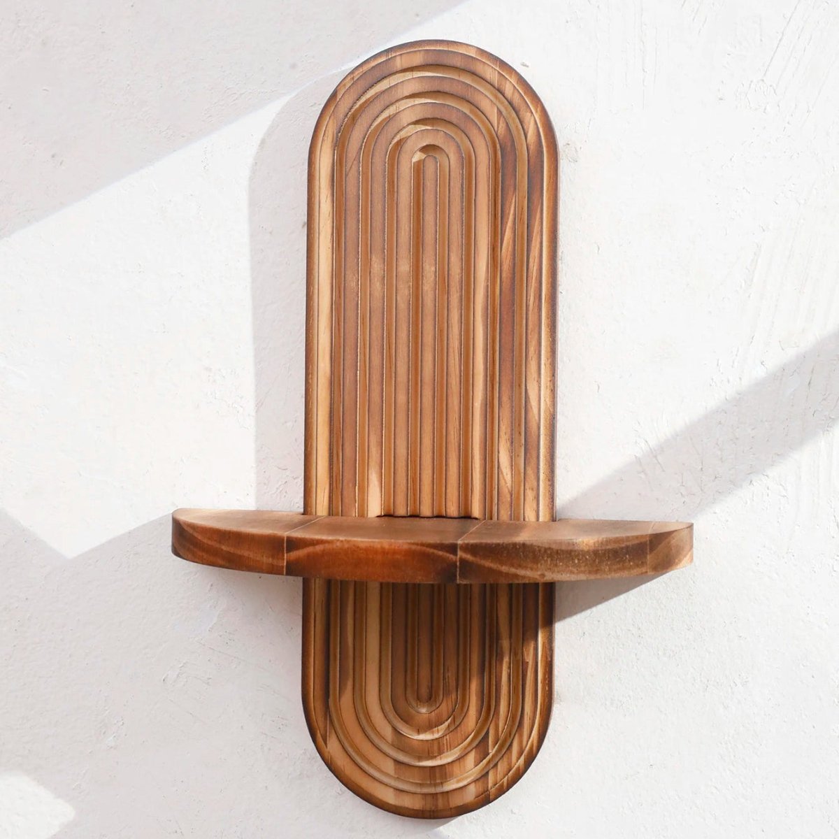 DECOWOOD – Mensole in legno sospese geometriche in stile boho per parete