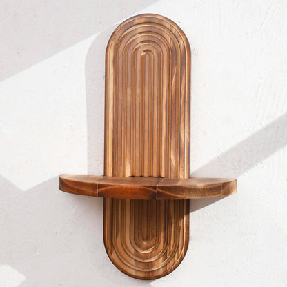 DECOWOOD – Mensole in legno sospese geometriche in stile boho per parete