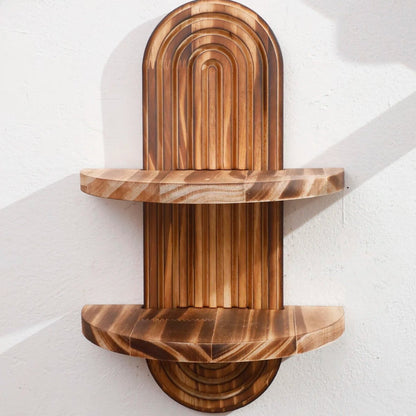 DECOWOOD – Mensole in legno sospese geometriche in stile boho per parete