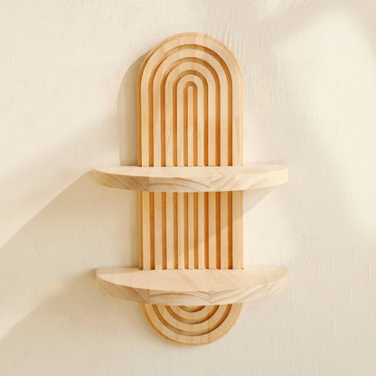 DECOWOOD – Mensole in legno sospese geometriche in stile boho per parete