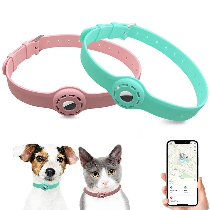PFOTENTRACK – Collare in silicone regolabile per animali domestici con AirTag di Apple