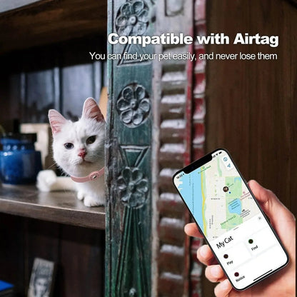 PFOTENTRACK – Collare in silicone regolabile per animali domestici con AirTag di Apple