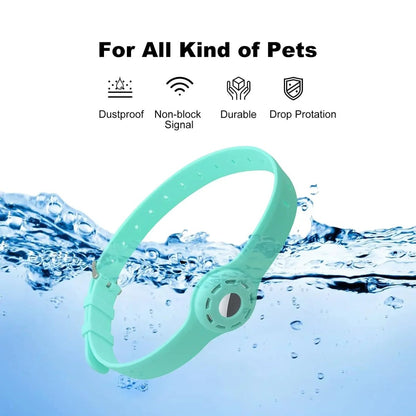 PFOTENTRACK – Collare in silicone regolabile per animali domestici con AirTag di Apple