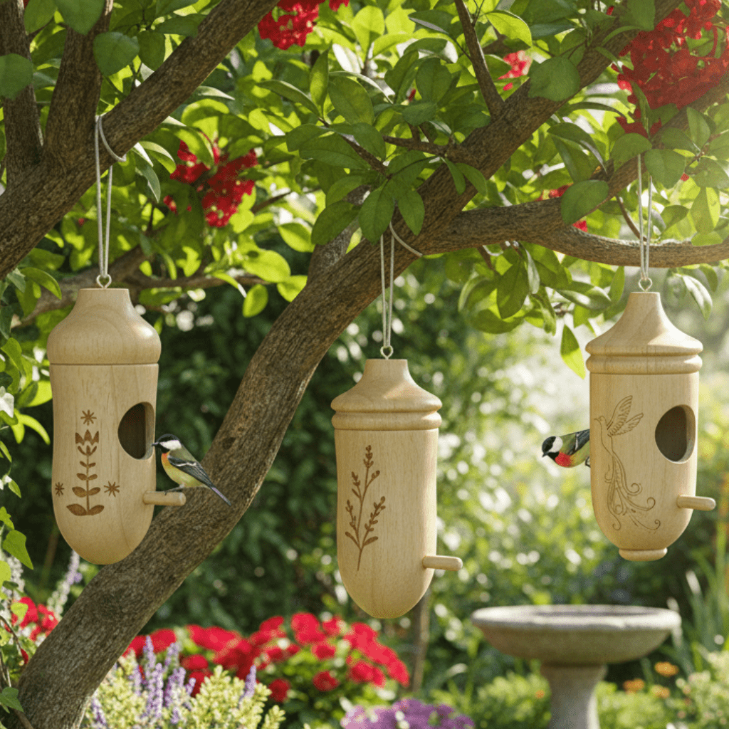 WOODPERCH – Elegante casetta per uccelli sospesa per giardino e terrazza