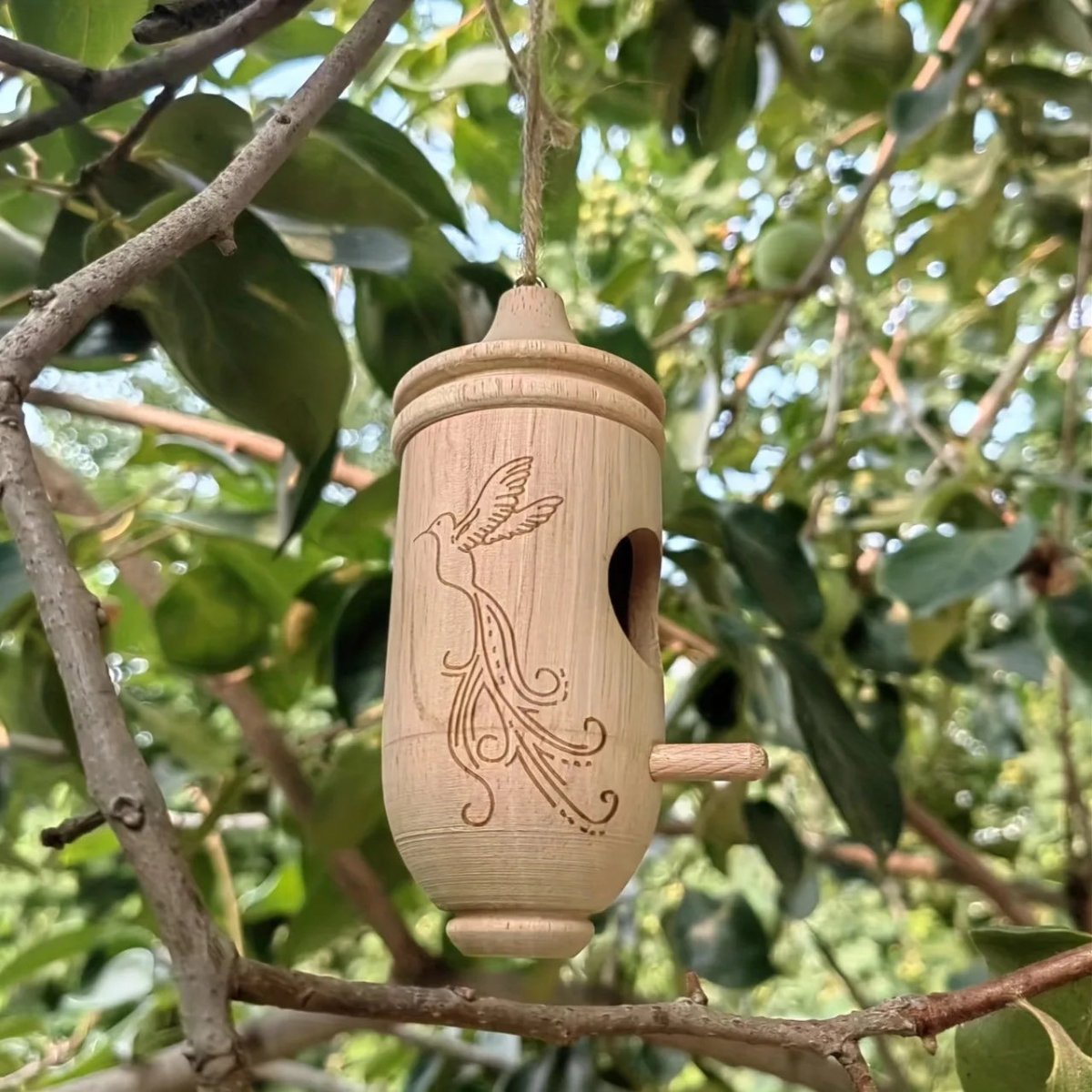 WOODPERCH – Elegante casetta per uccelli sospesa per giardino e terrazza