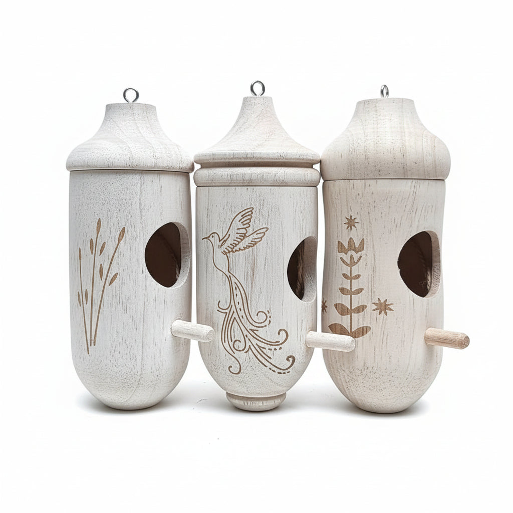 WOODPERCH – Elegante casetta per uccelli sospesa per giardino e terrazza