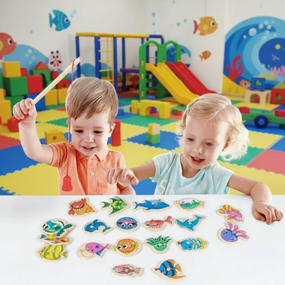 MONTICATCH – Gioco Montessori dell'angelo in legno con pesca magnetica per promuovere la motricità fine