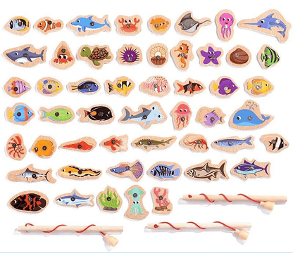 MONTICATCH – Gioco Montessori dell'angelo in legno con pesca magnetica per promuovere la motricità fine