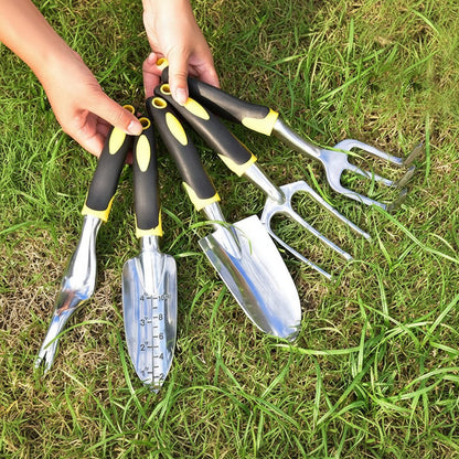 HORTEX – Set di attrezzi da giardinaggio ergonomico in acciaio inossidabile