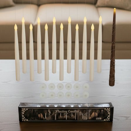 WANDGLOW – Candele galleggianti prive di fiamma con effetto tremolio e bacchetta magica
