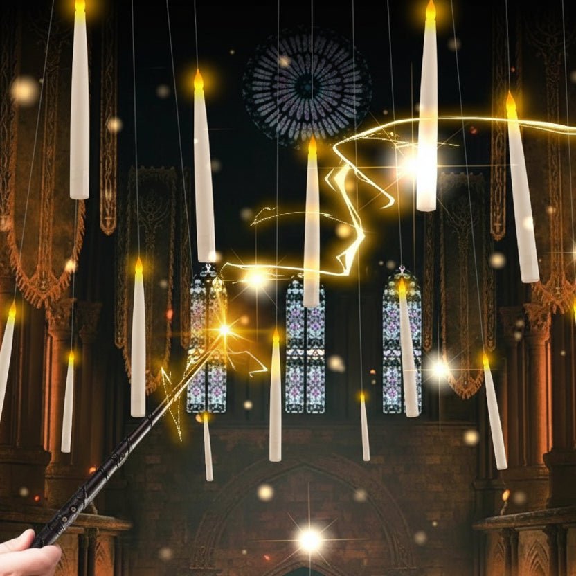 WANDGLOW – Candele galleggianti prive di fiamma con effetto tremolio e bacchetta magica
