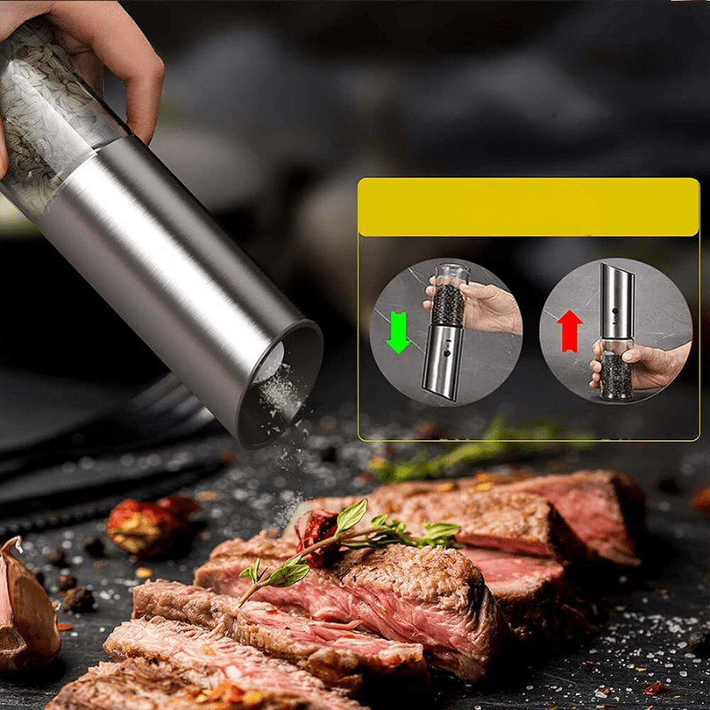 SPICEPULSE – Macinapepe elettrico ricaricabile in acciaio inossidabile per insaporire facilmente
