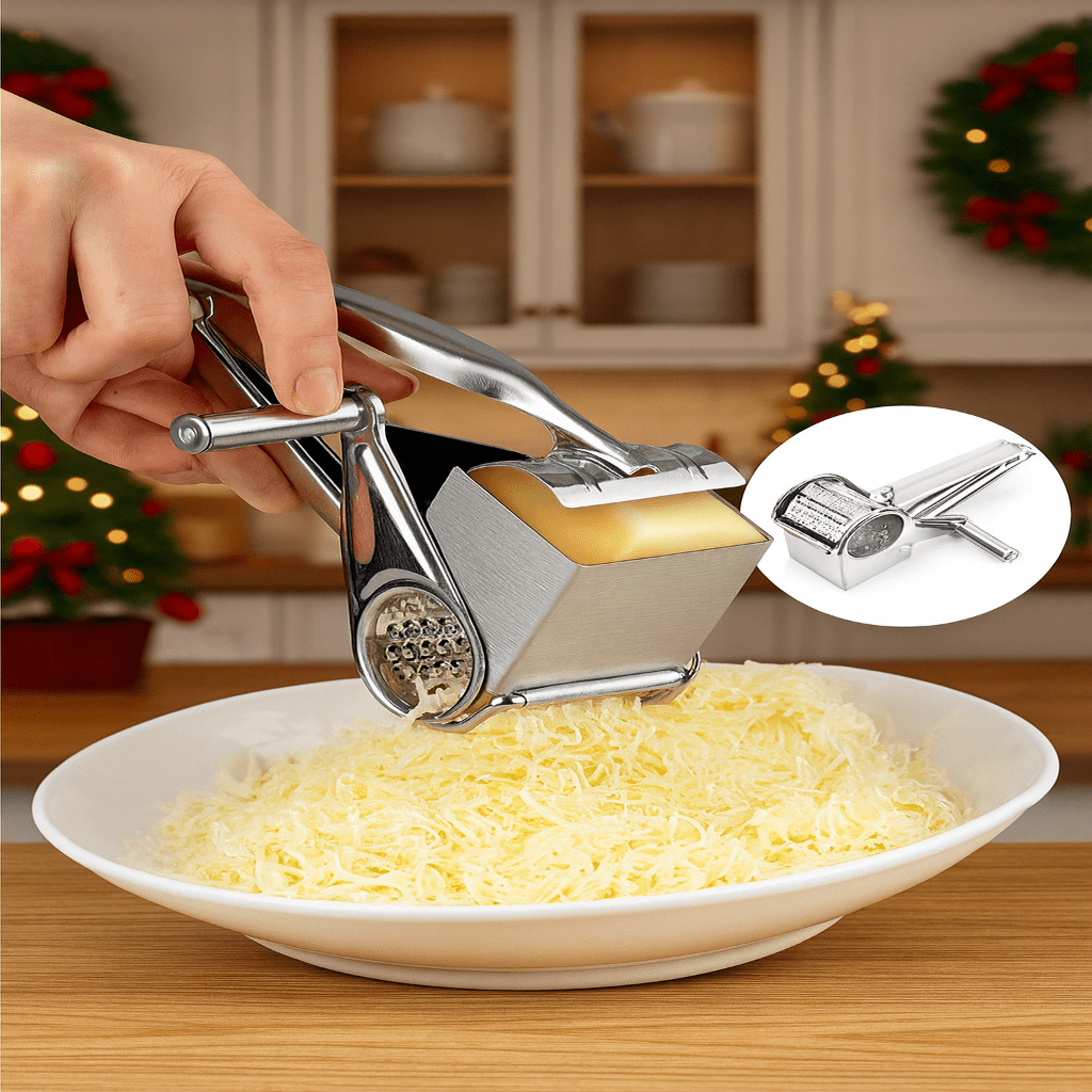 GRATE MOTION – Grattugia rotante in acciaio inossidabile per una preparazione in cucina senza sforzo