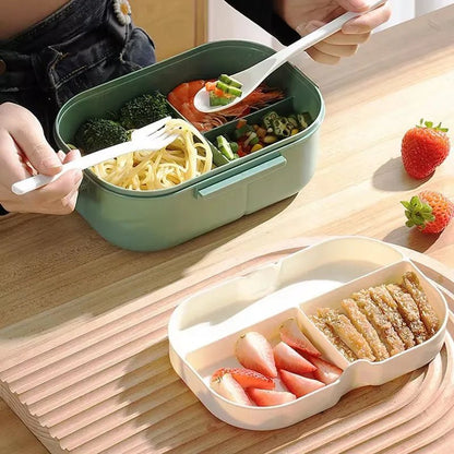 BENTOMATE – Contenitore Bento a due livelli con posate per uso quotidiano