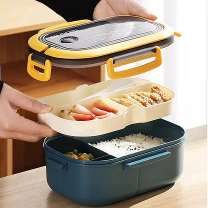 BENTOMATE – Contenitore Bento a due livelli con posate per uso quotidiano