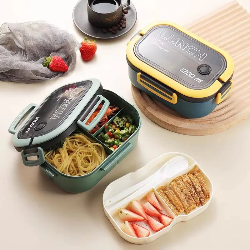 BENTOMATE – Contenitore Bento a due livelli con posate per uso quotidiano
