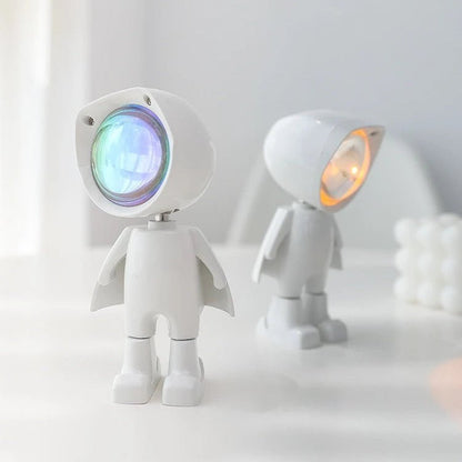 COSMONIX – lampada arcobaleno a forma di robot astronauta con illuminazione d'atmosfera ricaricabile