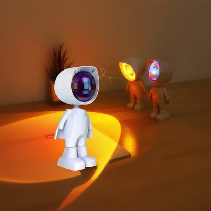 COSMONIX – lampada arcobaleno a forma di robot astronauta con illuminazione d'atmosfera ricaricabile