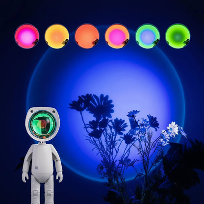 COSMONIX – lampada arcobaleno a forma di robot astronauta con illuminazione d'atmosfera ricaricabile
